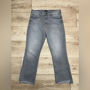 Mother Jeans Womens 33(30x26) Gray Insider Crop Step Fray Barely There Made USA